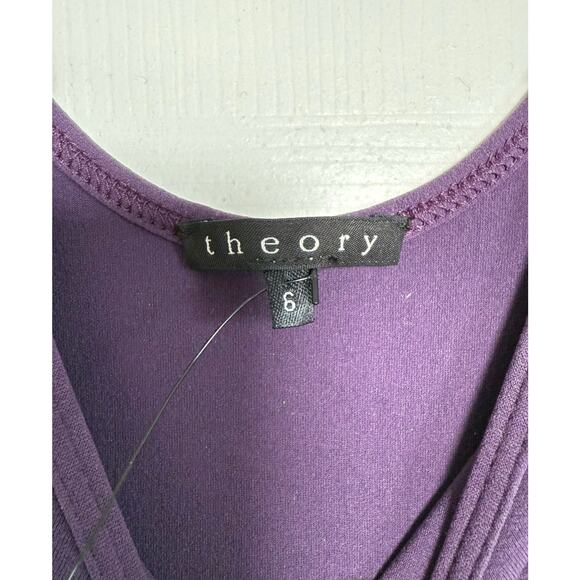 Theory purple/black color block Bodycon dress stretch - size 6. OD4 - Picture 3 of 6